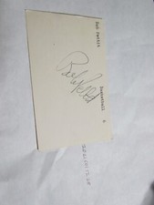 Bob Pettit Signed Index Card Becket Pre- Certified  2