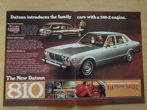 1977 Datsun 810 Sedan/wagon, American Gas Association & Home Insurance Co Ads
