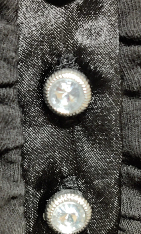 Just My Size Women's Plus Size Long Sleeve Satin Trim Rhinestone Button Shirt - Image 3 of 4