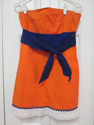 orange and blue sundress