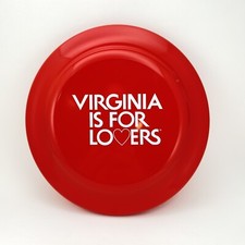 VIRGINIA IS FOR LOVERS Red 9 inch Humphrey Flyer Frisbee Made in USA No. 19