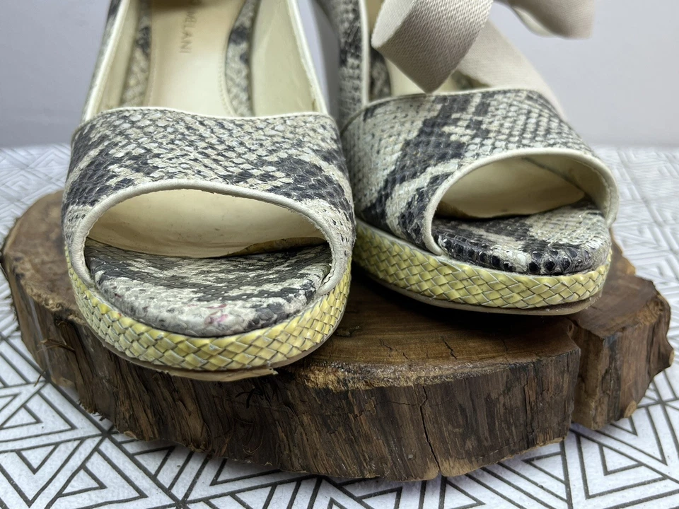 Zapatos con cordones de cuña Antonio Melani de cuero con patrón de pitón de 4" 7 hechos en Brasil  Foto 4 de 4