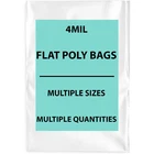 Multiple Sizes Clear Poly Bags 4Mil Flat Open Top Plastic Packaging Packing LDPE