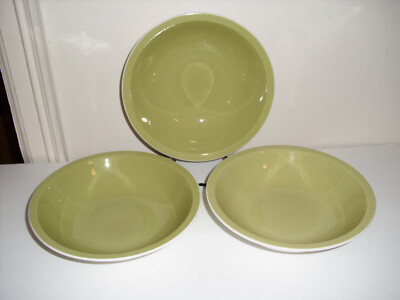 3 MIKASA CERA-STONE GREEN 7 1/4'' BOWLS