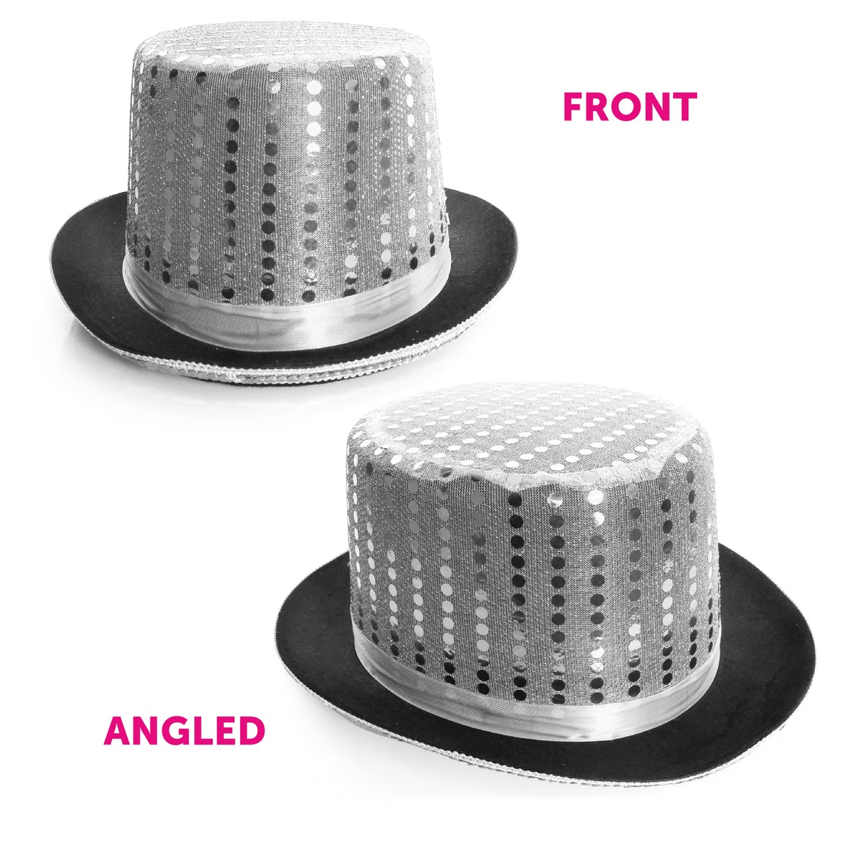 Regal Silver Dress Hat w/Sequins Silver Sequin Captain Hat – Rave Wonderland main image 2