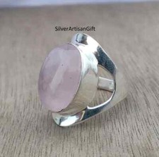Rose Quartz Ring, 925 Silver Sterling Ring, Handmade Ring, Gemstone , All Size