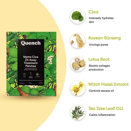 Quench Cica Acne Patches Tea Tree Oil & Korean Ginseng Korean Acne Patches - 24 - Picture 4 of 9