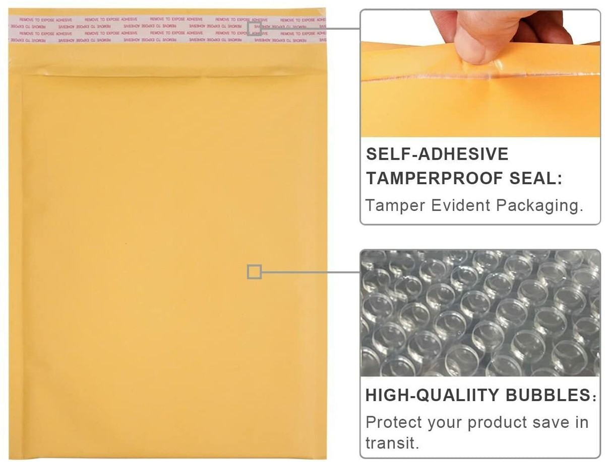 Olcsó Sárga Kraft Bubble Mailer Feladást Igénybevevő ügyfelekre és Kis - Foto 7