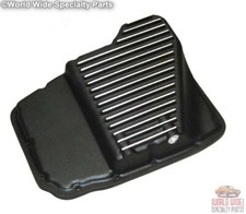 Dodge 65RFE, 66RFE, 68RFE HD Stock Trans. Pan w/Step & Relief, Black Powder Coat