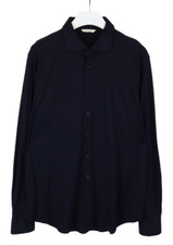 SUITSUPPLY Slim Fit Formal Shirt Men's 2XL Cutaway Neck Button Up Navy