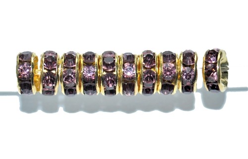 wholesale 1000 pcs AAA gold glass crystal spacer beads of 8 mm, 9 colour - Picture 6 of 12