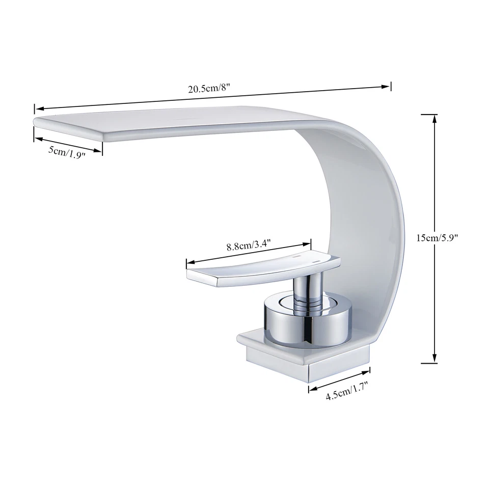 Waschtischarmatur Bad Wasserhahn Wasserfall Waschbecken Mischbatterie Armatur DE - Bild 4 von 4