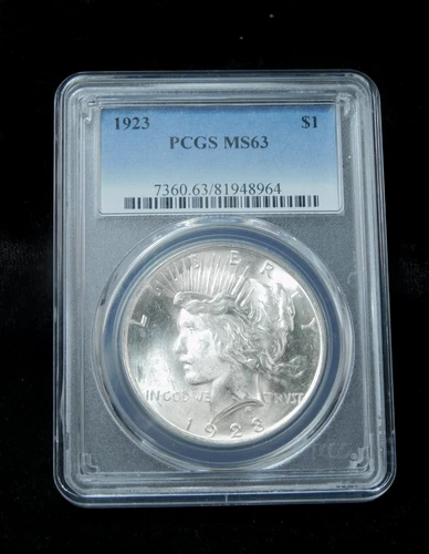 1923 $1 Silver Peace Dollar - PCGS MS63