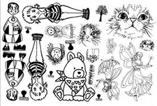Unmounted Rubber Stamp Plate, Unmounted/Uncut Pink Rubber Stamps