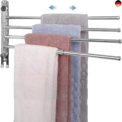 JSVER Handtuchhalter mit 4 Ausfahrbarer Arm bis zu 50cm, 304 Edelstahl