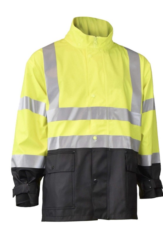 Radians  RW07J-3 Green Detachable Hood Hi Visibility Rain Jacket 2XL NEW