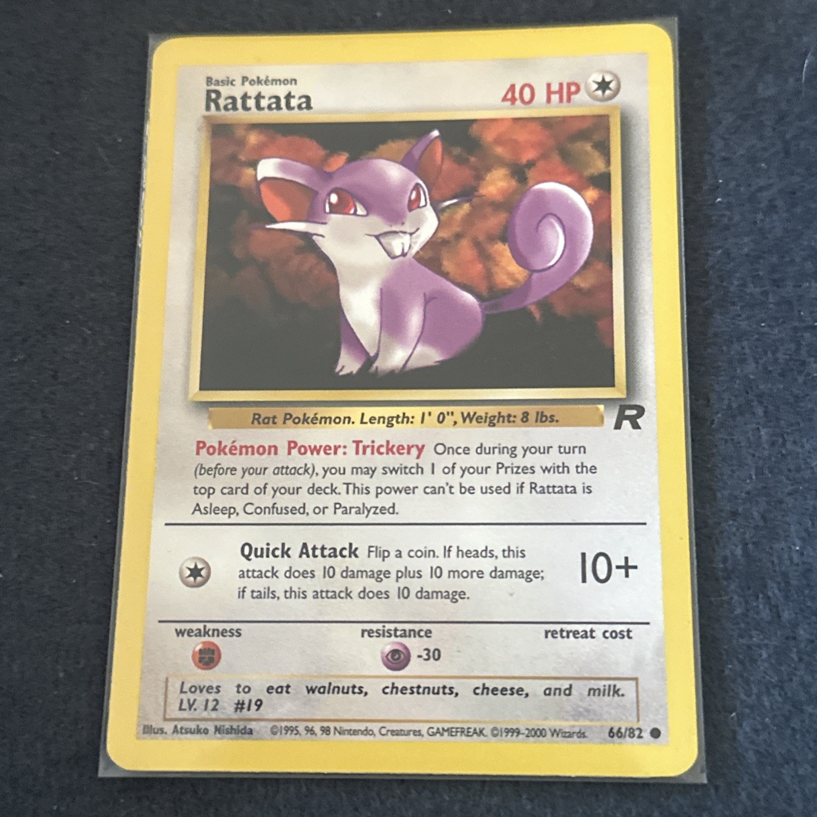 Pokemon TCG WoTC Rattata 66/82 Team Rocket Vintage Near Mint Free Shipping!
