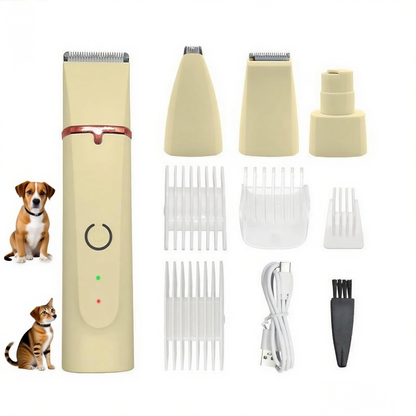 Low Noise 4-in-1 Dog Grooming Clippers Kit: Professional Des