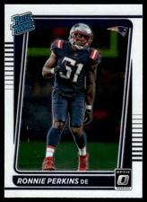 Ronnie Perkins 2021 Donruss Optic Rated Rookie Card RC #283 New England Patriots