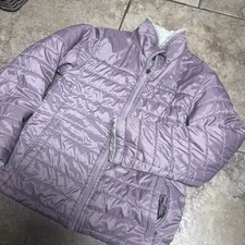 The North Face Reversible Fleece Jacket Lavander Girls Size Large 14/16