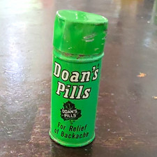 Doan's Pills Green Medicine Bottle Tin Container for Relief of Backache