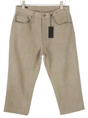 R13 X-BF Women's Pants 29 Beige Hemp Blend Short Straight Zipper PF25