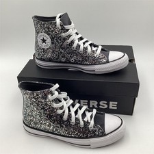 Kids Converse Chuck Taylor All Star Black Glitter High Top Sneakers 5