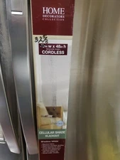 CUT 32 5/8" x 48" Home Decorators Shadow White Blackout Cordless Cellular Shade