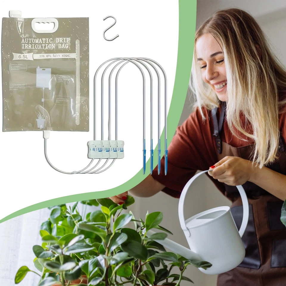 5.2L/6.5L Plant Self-Watering Bags w Flow Regulators, Compact Automatic Drip kit - Image 4 of 4