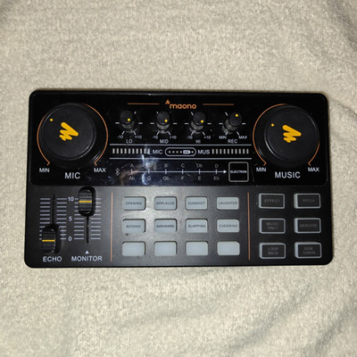 Maono AU-AM200 Lite Podcast Mixer Audio Interface Sound Card for Streaming