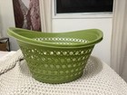 Vintage Green Plastic Laundry Basket Fesco Brand 2158 USA 60s 70s — photo 1