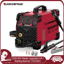 ARCCAPTAIN 200A MIG Welder Upgraded 6 IN 1 Flux Core MIG/Gas MIG/Lift TIG/Stick