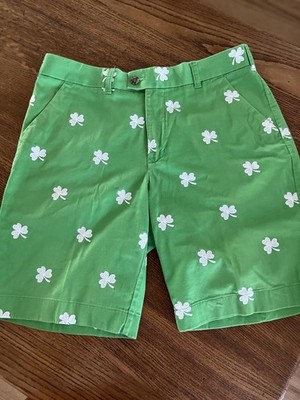 Loudmouth Shamrocks Clover St Patrick Golf Shorts Men 34w