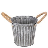 Pflanztopf Aus Metall Mit Jutegriffen Dekogefäß Im Shabby Chic Stil