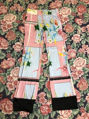 ROBERTO CAVALLI CLASS Viskose Blumen Mehrfarbig Japanische Hose IT 40 USA 4