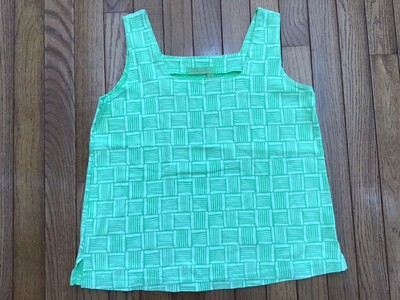 FRESH PRODUCE TANK TOP Size XS Soft  Blouse Sleeveless Light Green Geometric