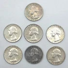 (Lot of 7) 90% Silver Washington Quarters Prooflike Toning 1960-1964 P&D