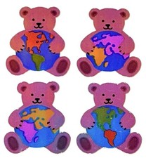 **RARO RARO** Globo ORSACCHIOTTI perlati, adesivi mondiali Sandylion - 1 quadrato