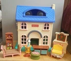 Vintage Fisher Price Little People Doll House And Lot Of Doll House Furniture