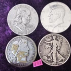 LOT of 4 🇺🇲🔥G-AU🔥1904-O 1935-S 1953 Franklin 1964-D Silver Half Dollars 177