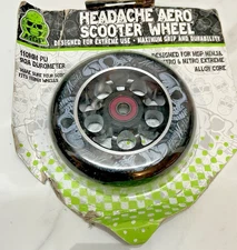 New Headache Aero Scooter Wheel 110mm 90A Durometer Madd Gear Skulls black 1pc