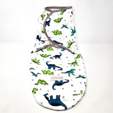 Miracle Baby Swaddle Sack Infant Sleep Wrap Dinosaur Print Hook and Loop Large