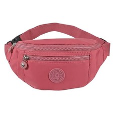 Large Crossbody Fanny Pack with 3-Zipper Pockets,Gifts for Enjoy Sports Pink