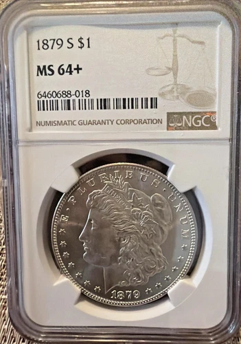 1879 S Morgan Silver Dollar NGC Certified MS 64+ Plus Bright Clean Pristine look