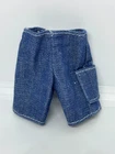 Vintage 1980s 1990s Barbie Doll Cargo Jean Denim Summer Shorts for KEN Untagged