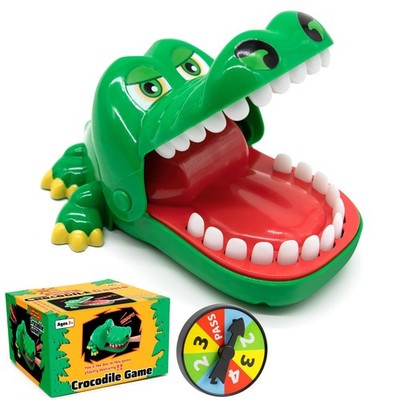 Upgraded Crocodile Teeth Dentist Game For Kids, Alligator Push Small, Green 