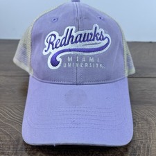 Miami Ohio Hat Miami University Hat Purple Adjustable Hat Adult Red Hawks Hat