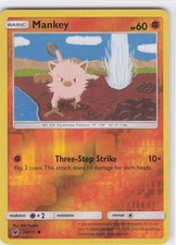 2017 Mankey Common SM - Crimson Invasion 50/111 NM Reverse Holo LP-NM