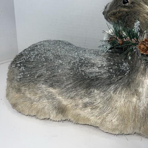 Ruhender Hirsch Bock Stroh detailliert mit Schnee 11,5x12" Weihnachten & rustikale Deko - Bild 12 von 14