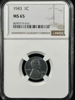 1943 1C  Lincoln Wheat One Cent NGC MS65   8699719-016